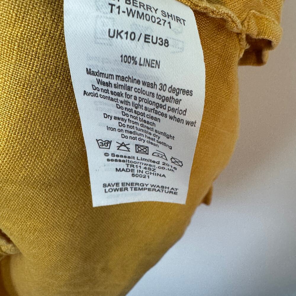 Seasalt Cornwall Women's Nicky Berry Linen Shirt Size 10 - Picture 6 of 10